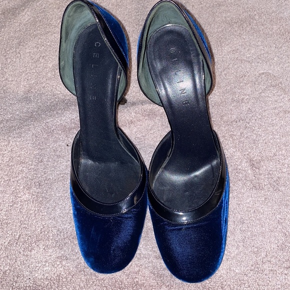 Authentic Vintage Celine Navy blue pumps size 7 - Picture 1 of 9